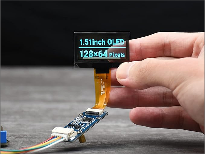 Photo of a transparent screen display found on amazon, by waveshore. As I parused for lights and parts, I cecked amazon for what could be shipped to me. Here, I would then run into this transparent OLED dispaly. It is fun to consider the possabilities with it, especially for a lamp. Though it could be out of scope, I would like to play with it. <a href'https://www.amazon.ca/Waveshare-1-51inch-Transparent-OLED-Independent/dp/B0B8N46G24?s=electronics&sr=1-87&xpid=YfaG0eAkwGBY5><p>Link to Waveshare transparent OLED on amazon</p></a>